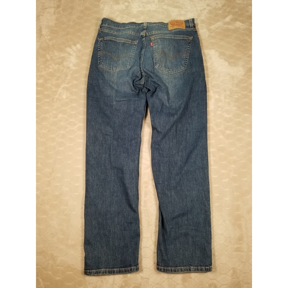 Levis 505 Straight Leg Medium Wash Jeans Fades Tag 36x32 Fits 36x31 See Pics - Picture 12 of 16